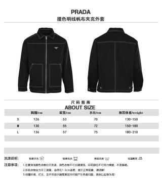 Prada Contrast Stitch Canvas Jacket Black view 10