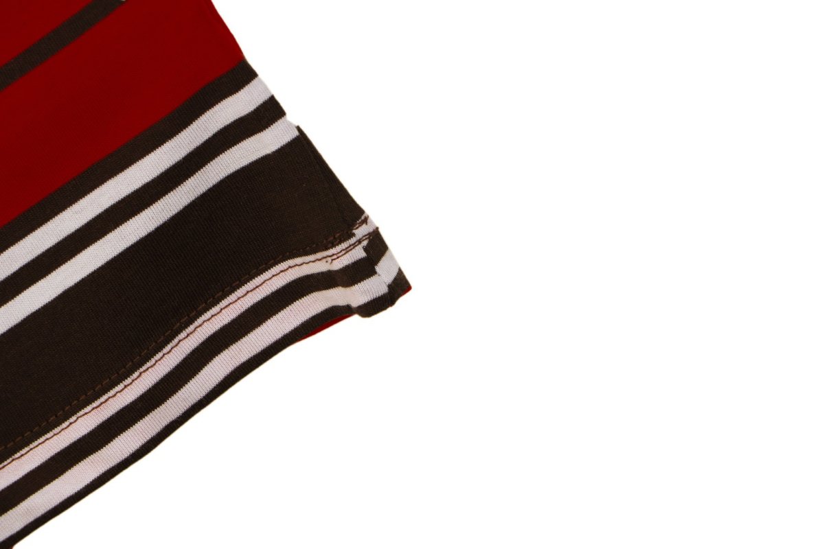 Red Black White Striped Short Sleeve T-Shirt view