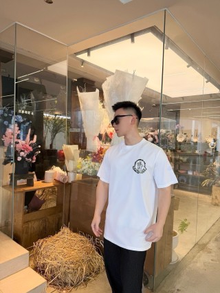 Moncler White Logo Newspaper Print T-Shirt view 2