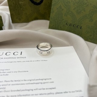 Gucci Ghost Double G Silver Ring view 1