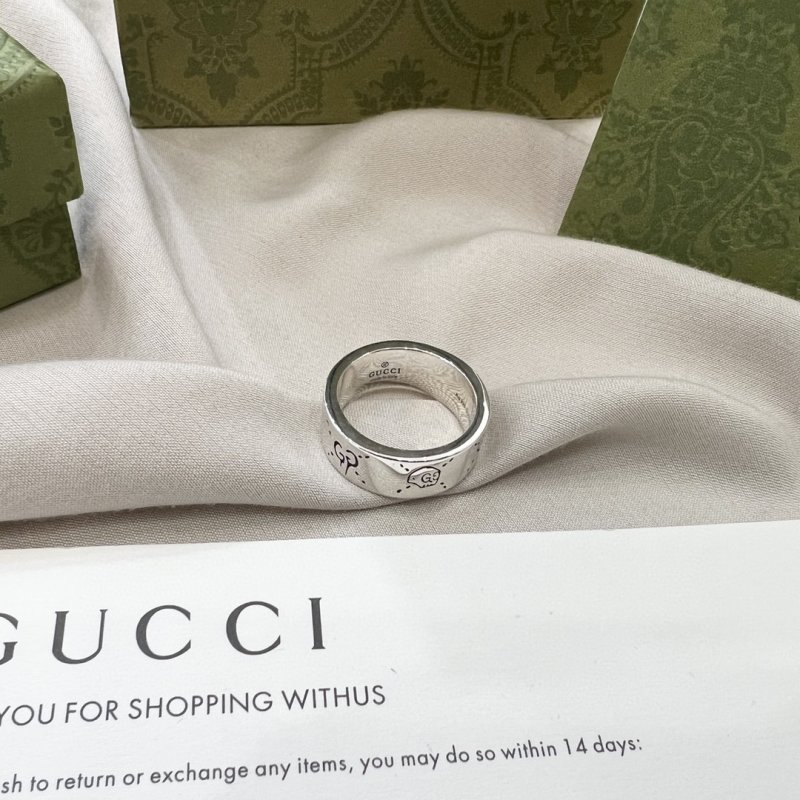 Gucci Ghost Double G Silver Ring view