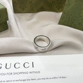 Gucci Ghost Double G Silver Ring view 2