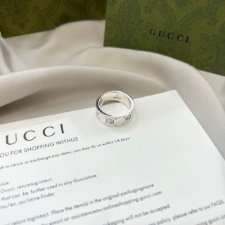 Gucci Ghost Double G Silver Ring view 4