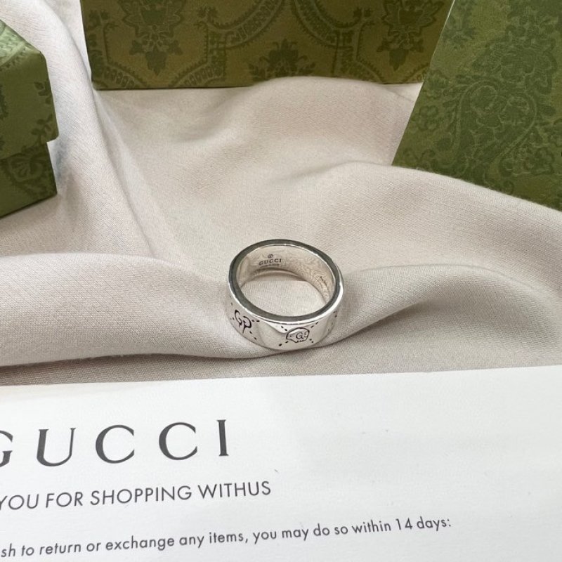 Gucci Ghost Double G Silver Ring view