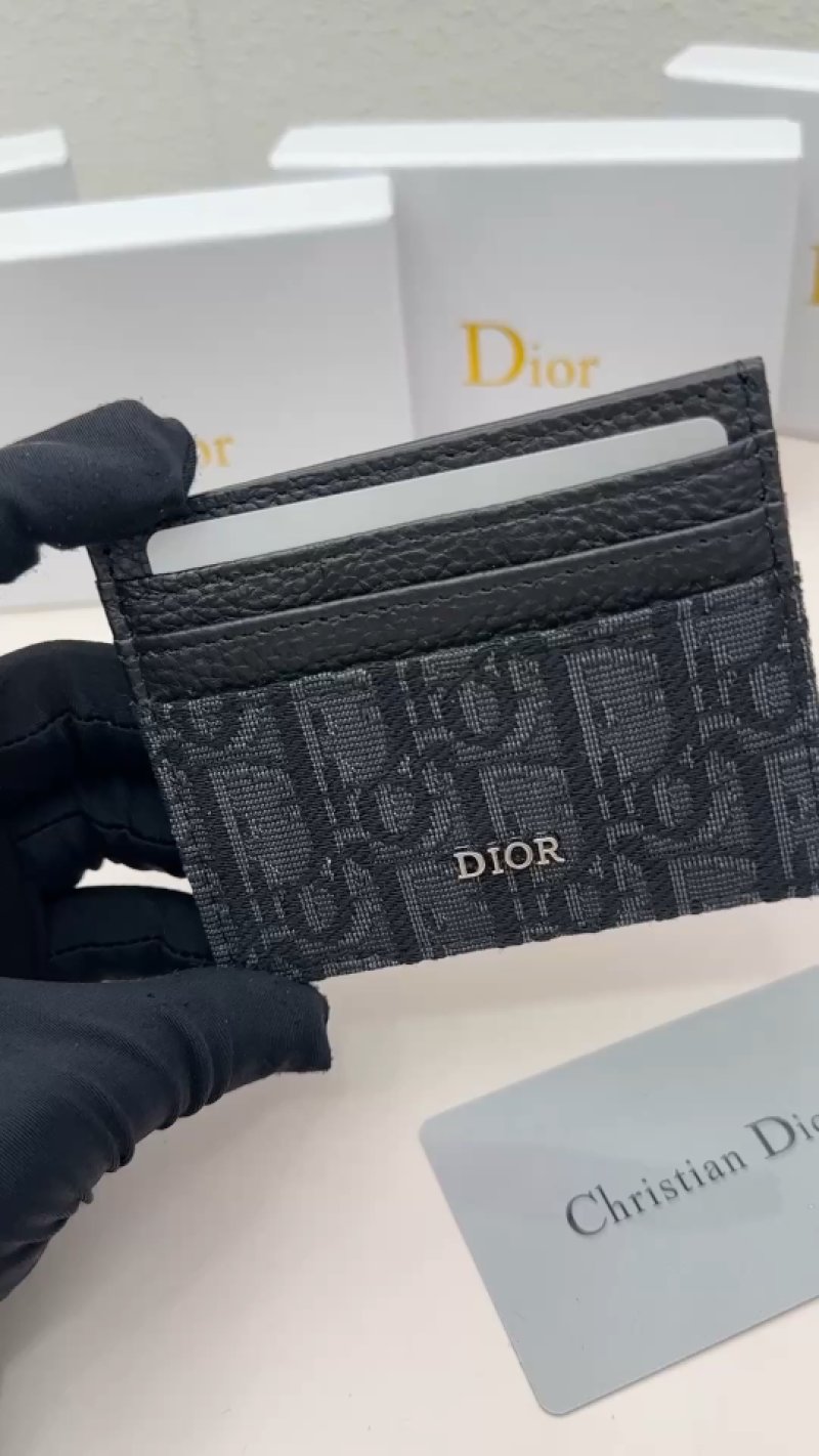 Dior Oblique Jacquard Card Holder Black