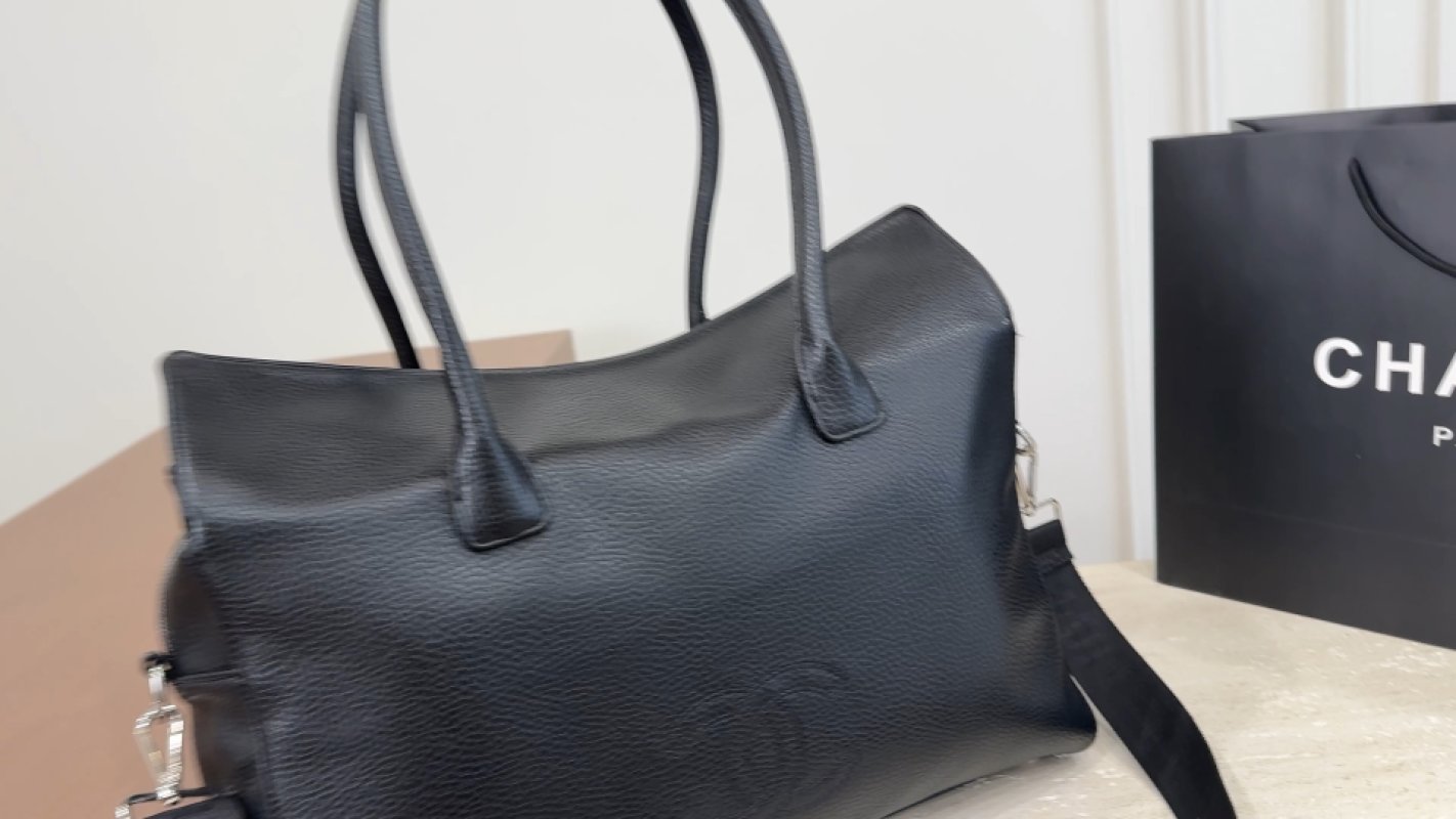 Chanel Black Caviar Leather Tote Bag