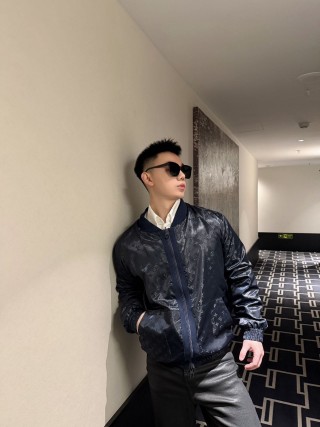 Louis Vuitton Monogram Windbreaker Jacket Black view 1
