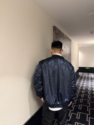 Louis Vuitton Monogram Windbreaker Jacket Black view 4