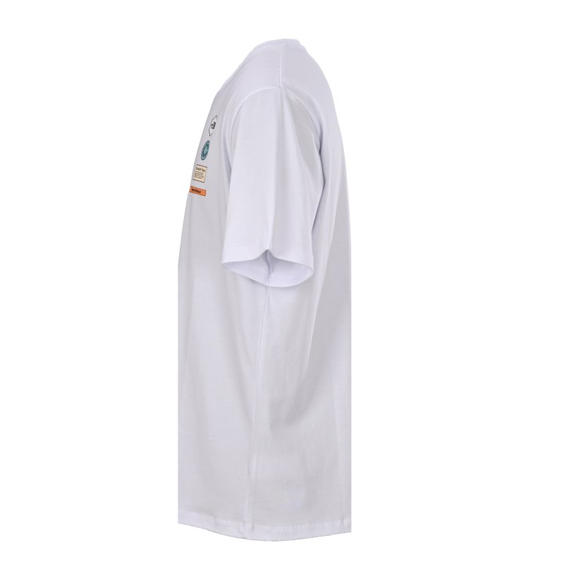 White Oversized T-Shirt with Minimalist Badge view