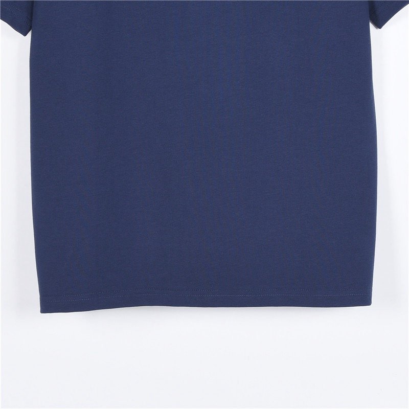Navy Short Sleeve T-Shirt with Embroidered Floral Chest Logo view