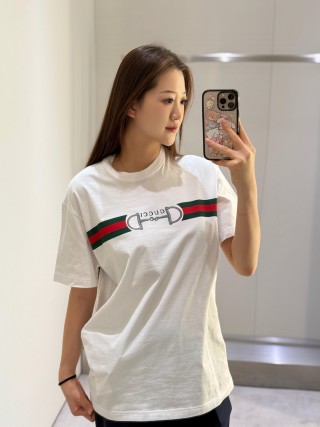Gucci Horsebit Web Stripe White T-Shirt view 1