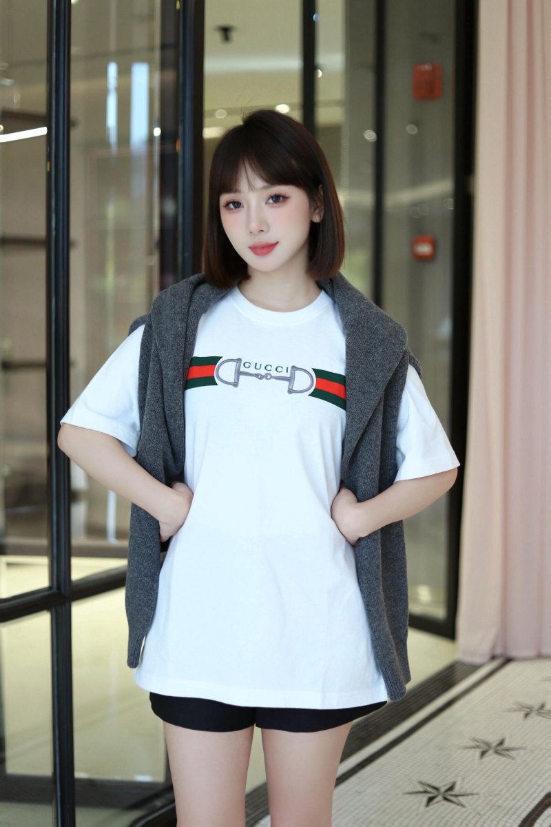 Gucci Horsebit Web Stripe White T-Shirt view