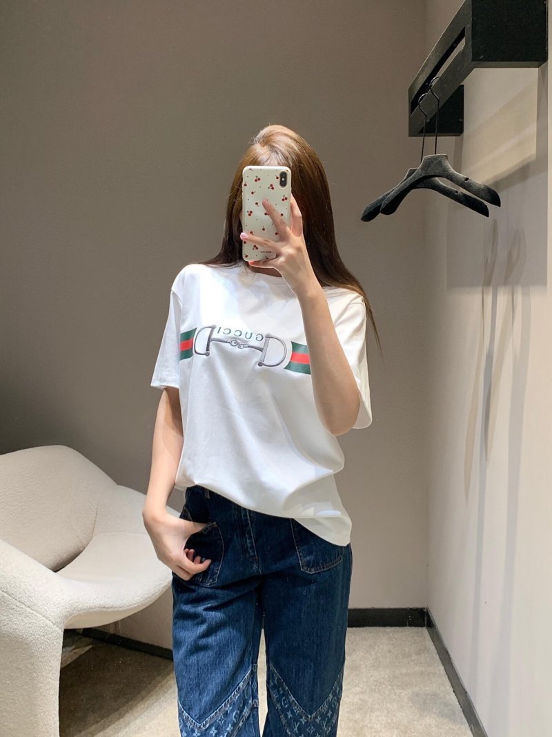 Gucci Horsebit Web Stripe White T-Shirt view