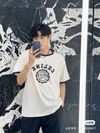 Givenchy White Crest Logo T-Shirt with Navy Trim