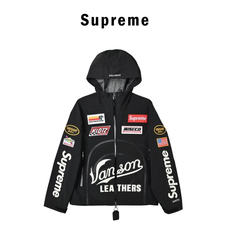 Supreme Black Multi-Patch Windbreaker Jacket view