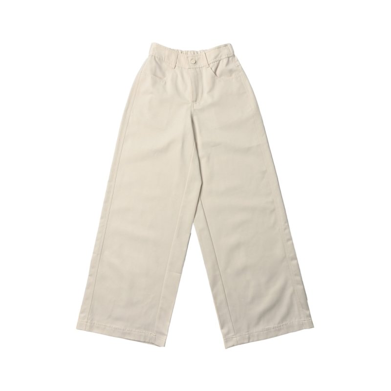 Cream Wide-Leg Satin Trousers view
