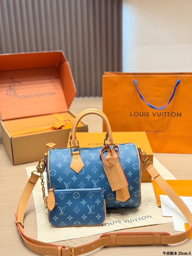 Louis Vuitton Speedy P44 Monogram Denim Blue Handbag