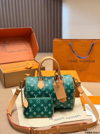 Louis Vuitton Speedy P44 Monogram Denim Blue Handbag view 7