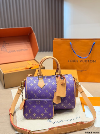 Louis Vuitton Speedy P44 Monogram Denim Blue Handbag view 8