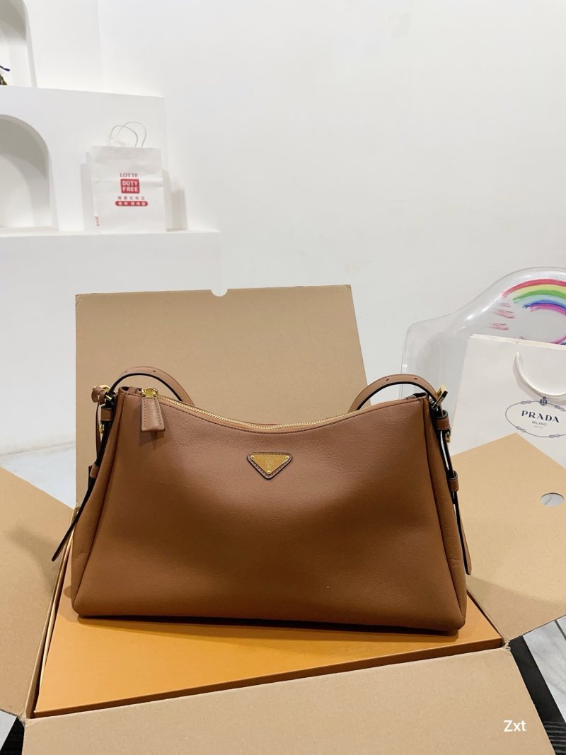 Prada Brown Leather Shoulder Bag