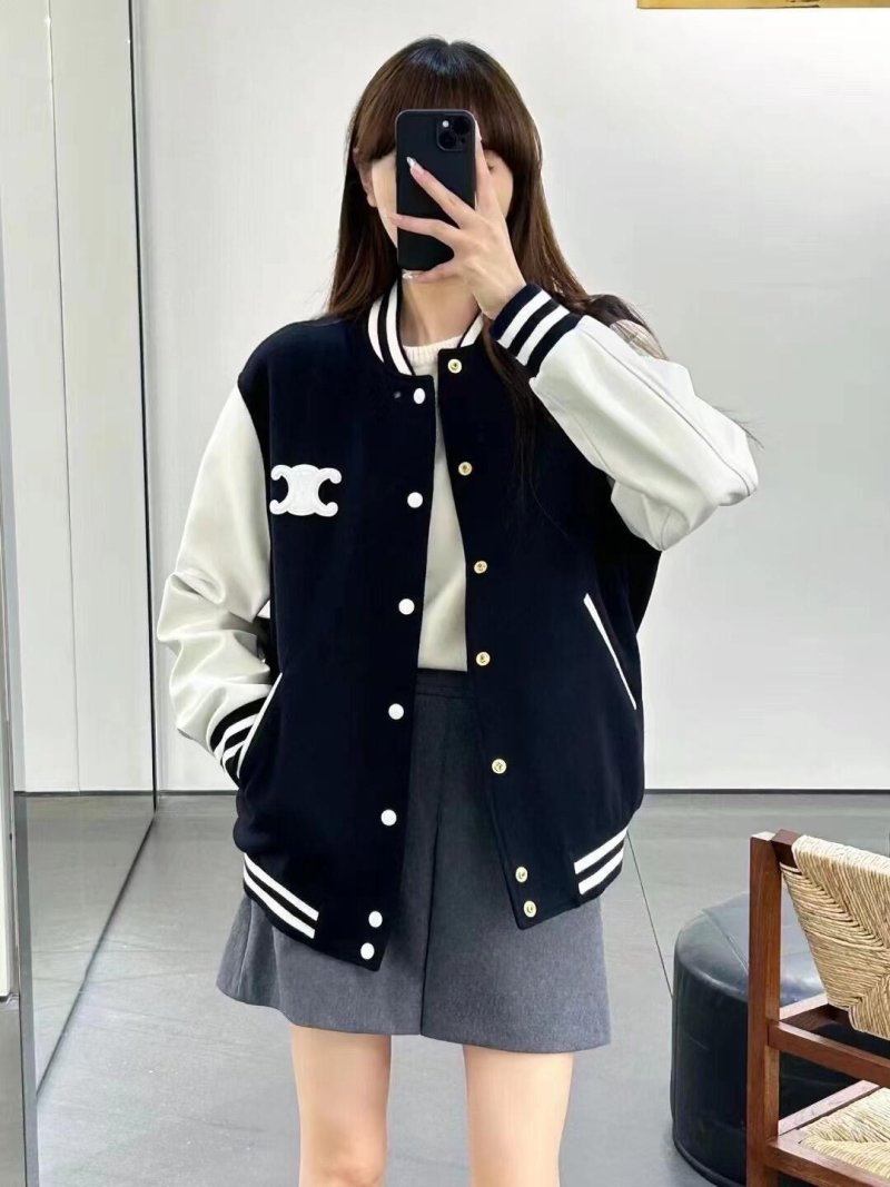 Black & White Varsity Bomber Jacket view