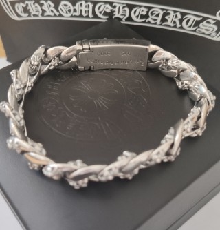 Chrome Hearts Cross Charm Silver Chain Bracelet view 2
