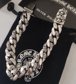 Chrome Hearts Cross Charm Silver Chain Bracelet view 5