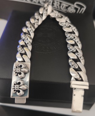 Chrome Hearts Cross Charm Silver Chain Bracelet view 6