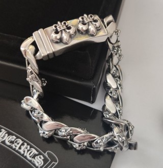 Chrome Hearts Cross Charm Silver Chain Bracelet view 7