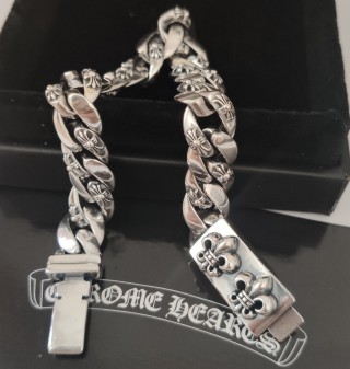 Chrome Hearts Cross Charm Silver Chain Bracelet view 8