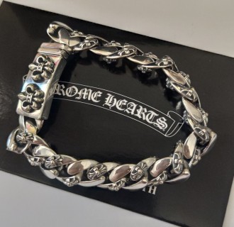 Chrome Hearts Cross Charm Silver Chain Bracelet view 9