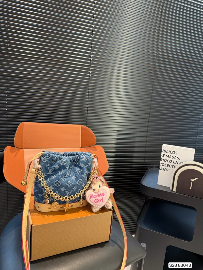 Louis Vuitton Denim Bucket Bag Blue Monogram