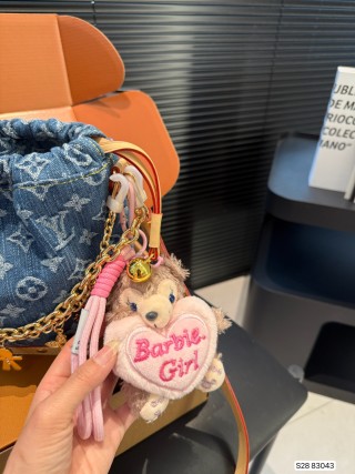 Louis Vuitton Denim Bucket Bag Blue Monogram view 5