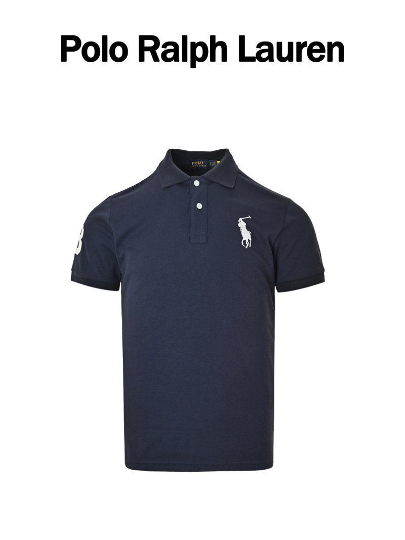 Polo Ralph Lauren Navy Polo Shirt with White Pony Logo view
