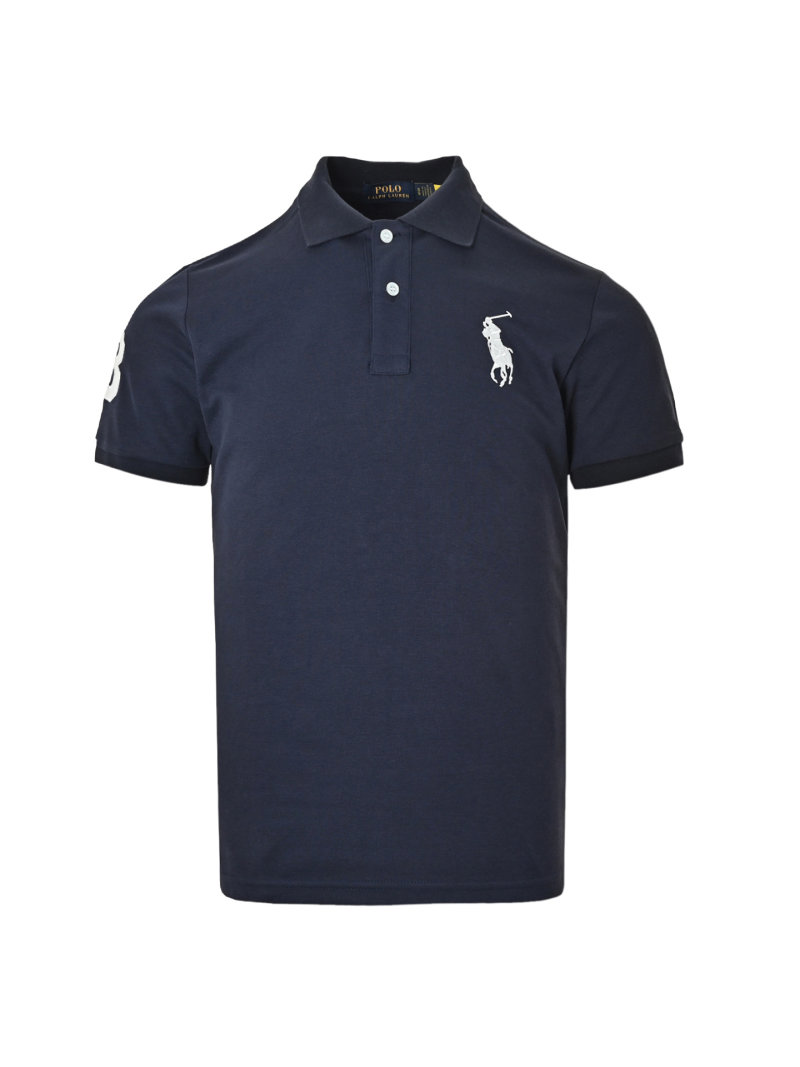 Polo Ralph Lauren Navy Polo Shirt with White Pony Logo view