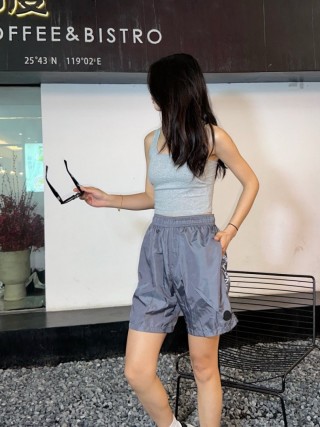 Grey Nylon Athletic Shorts with Drawstring view 6