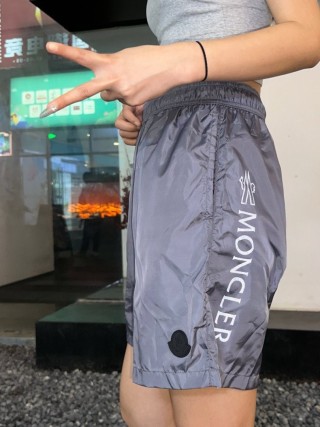Grey Nylon Athletic Shorts with Drawstring view 9