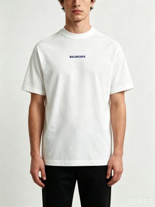 Balenciaga White Logo T-Shirt view 1
