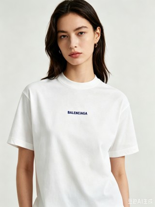 Balenciaga White Logo T-Shirt view 2