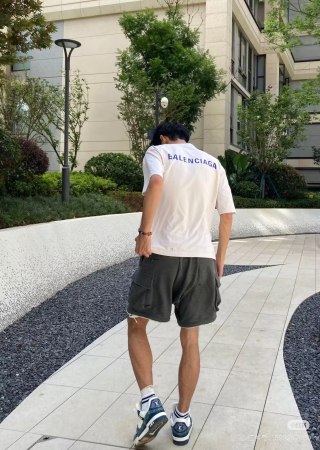 Balenciaga White Logo T-Shirt view 6