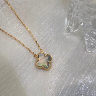 Van Cleef & Arpels Four-Leaf Clover Mother-of-Pearl Rose Gold Necklace view 5
