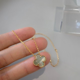Van Cleef & Arpels Four-Leaf Clover Mother-of-Pearl Rose Gold Necklace view 9