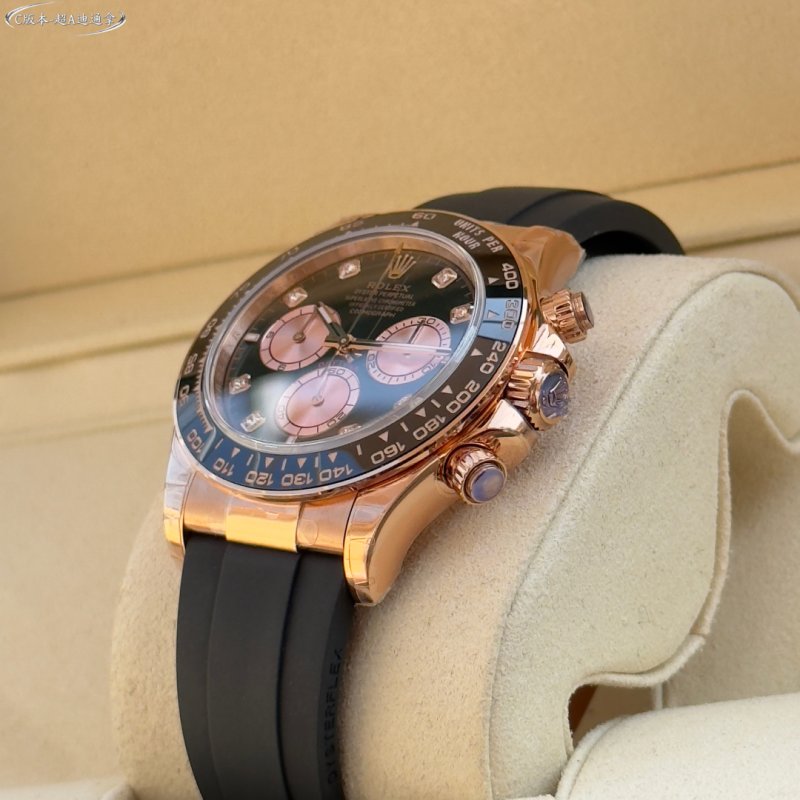 Rolex Daytona Rose Gold Black Dial Chronograph Watch view