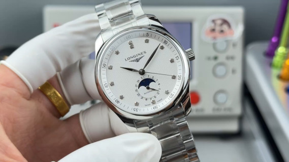 Longines Master Collection Moonphase 40mm Automatic Watch Silver video
