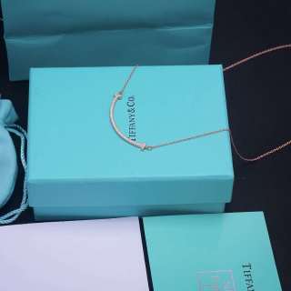 Tiffany Smile Pendant Necklace Rose Gold with Crystals view 2