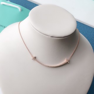 Tiffany Smile Pendant Necklace Rose Gold with Crystals view 3