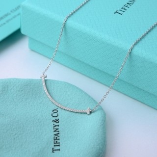 Tiffany Smile Pendant Necklace Rose Gold with Crystals view 4