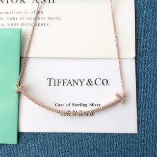 Tiffany Smile Pendant Necklace Rose Gold with Crystals view 5