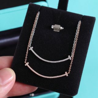 Tiffany Smile Pendant Necklace Rose Gold with Crystals view 6