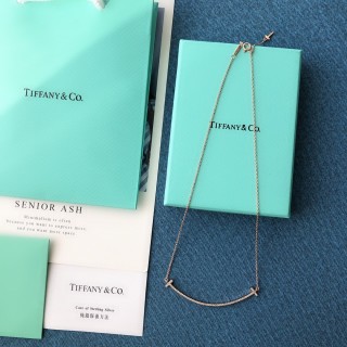 Tiffany Smile Pendant Necklace Rose Gold with Crystals view 7